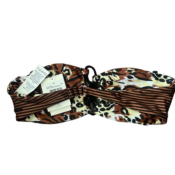 Volcom Reversible Roam Free Bandeau Bikini Top Brown Size Small - Picture 5 of 12